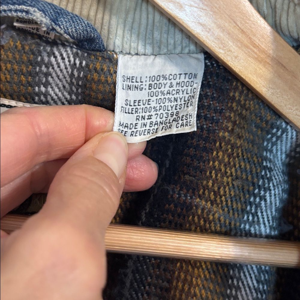 Warm Denim Jacket with Beige Corduroy Collar, XS - Picture 8 of 13